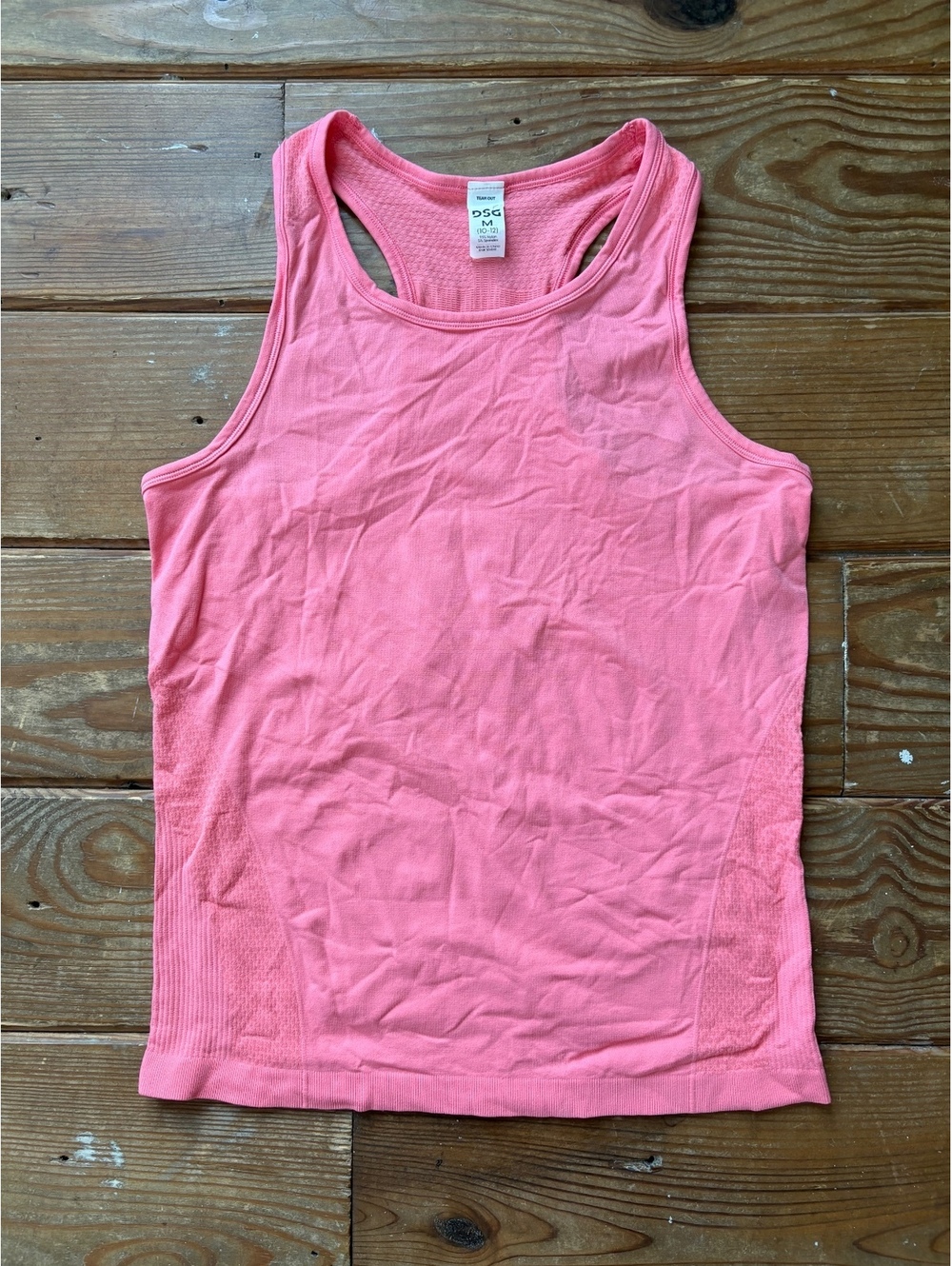 DSG Women’s Medium Seamless Racerback Athletic Tank Top Coral Pink